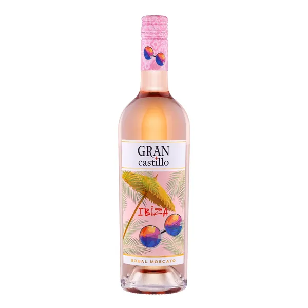 Rozā vīns Gran Castillo Ibiza Bobal Moscato Rose pussalds 11% 0,75l