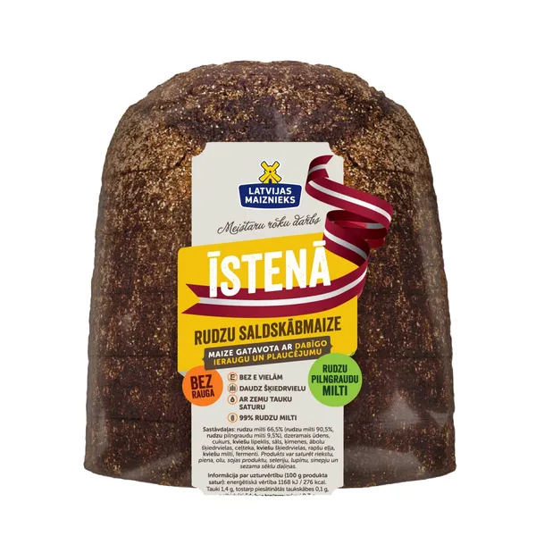 Rudzu maize Īstenā saldskābā 730g