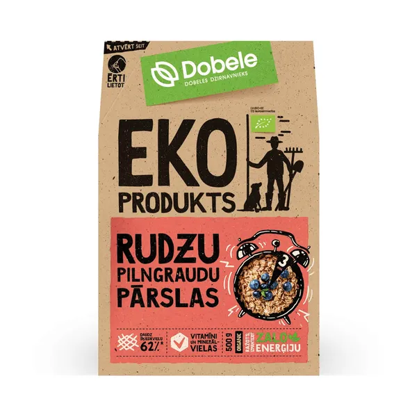 Rudzu pārslas Dobele pilngraudu EKO 500g
