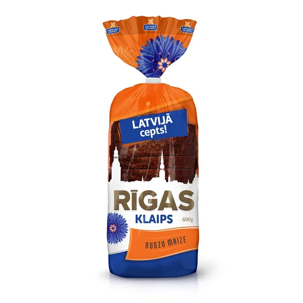 Rudzu maize Rīgas klaips Latvijā cepts! LATVIJAS MAIZNIEKS 600g