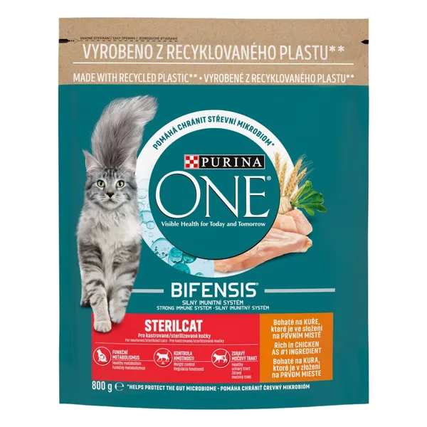 Sausā barība sterilizētiem kaķiem Purina One Sterilcat ar vistu 800g