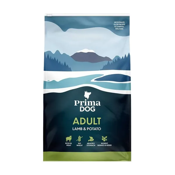Sausā barība pieaugušiem suņiem PrimaDog ar jēra gaļu un kartupeļiem 3kg