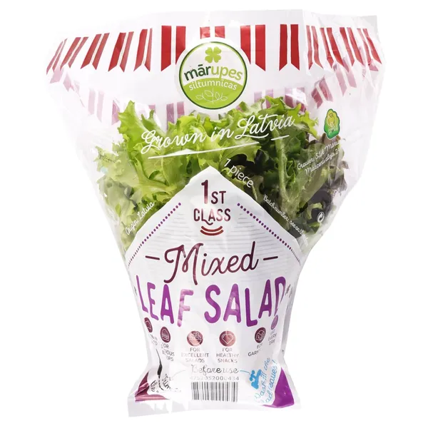 Salāti lapu mix, fasēti, 2.šķ, gab (Latvija)