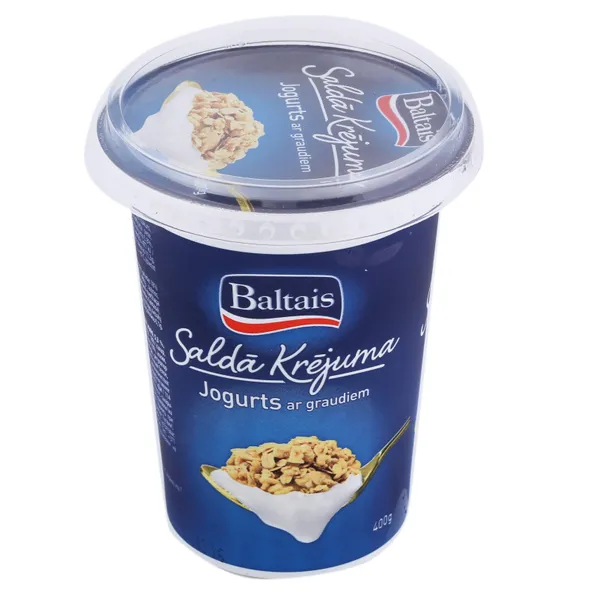 Baltais Jogurts Saldā krējuma ar graudiem 400g