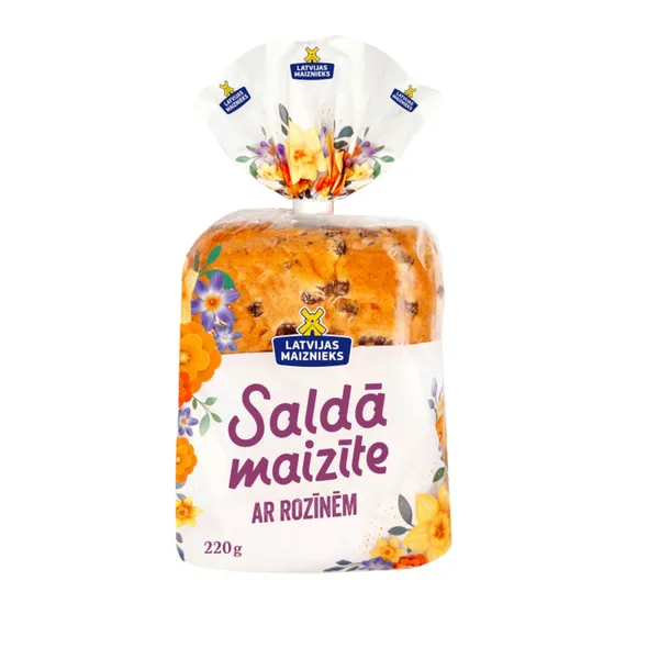 Saldā maizīte Latvijas Maiznieks ar rozīnēm 220g