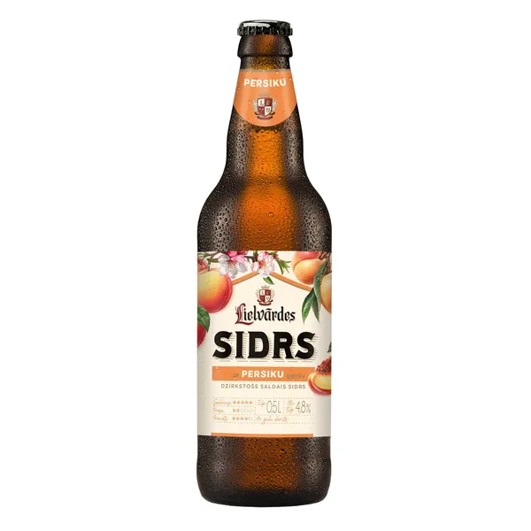 Saldais sidrs Lielvārdes ar persiku garšu 4,8% 0,5l
