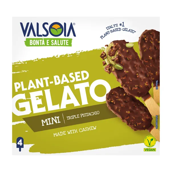 Saldējums Valsoia ar pistācijas garšu un riekstiem, vegānisks, bezglutēna 200g/326ml