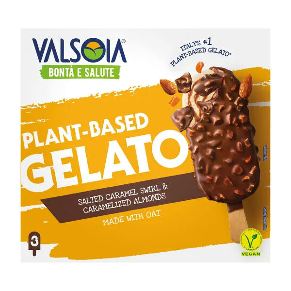 Saldējums Valsoia ar sālīto karameli un kraukšķīgiem karamelizētiem riekstiem, vegānisks 240g/330ml