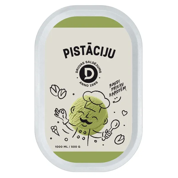 Saldējums Druva pistāciju 1000ml/500g