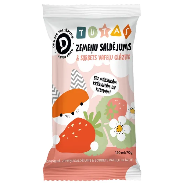 Saldējums Druva zemeņu 120ml/75g