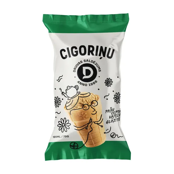 Saldējums cigoriņu Druvas 120ml/70g