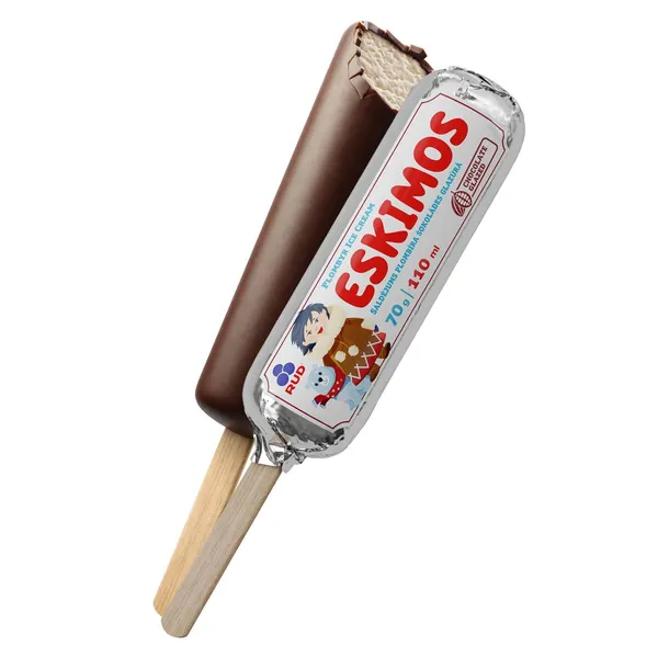Saldējums Eskimos plombīra ar vaniļas garšu ar šokolādes glazūru 110ml/70g