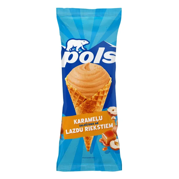 Saldējums Pols karameļu, lazdu riekstu 200ml/90g