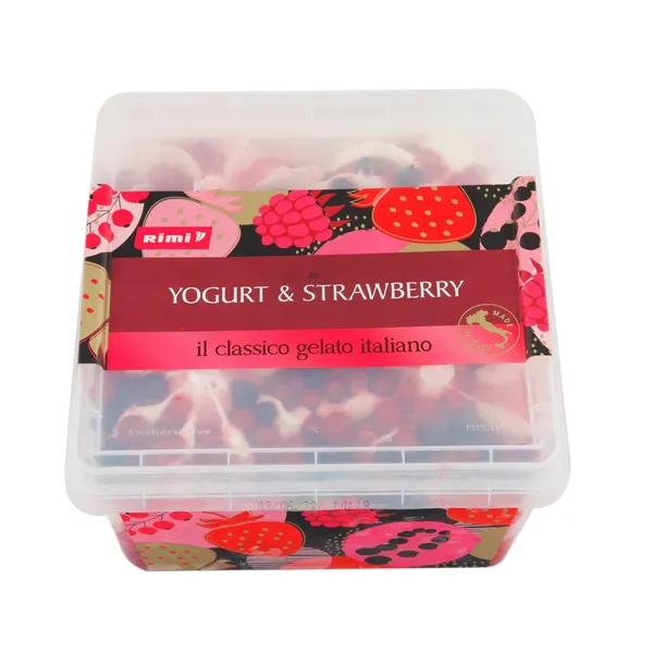 Saldējums Rimi baltā, zemeņu jogurta 1kg/2l