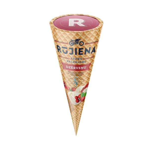 Saldējums Rūjiena dzērveņu, konusā 110ml/65g