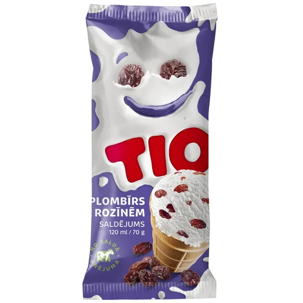 Saldējums plombīra ar rozīnēm 120ml/70g, Tio