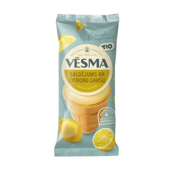 Saldējums Tio Vēsma ar citronu garšu vafeļu glāzītē 120ml/75g