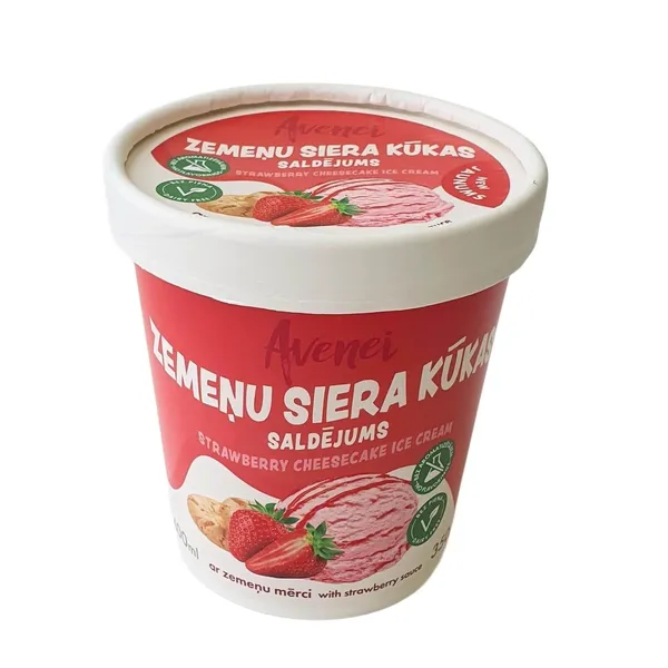 Saldējums Avenei Zemeņu siera kūka ar zemeņu mērci, vegāniska 350g/400ml