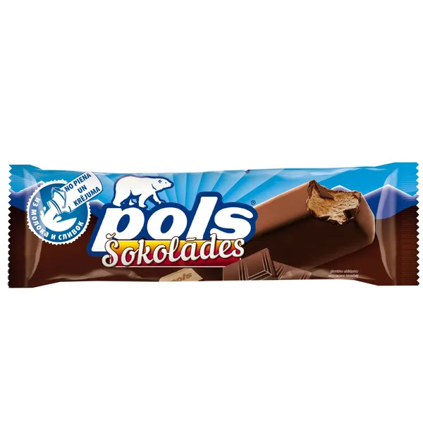 Saldējums Pols šokolādes, šokolādes glazūrā 120ml/75g