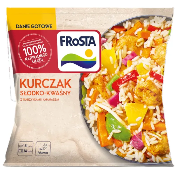 Saldskābā vistas gaļa Frosta ar dārzeņiem un ananasiem 450g