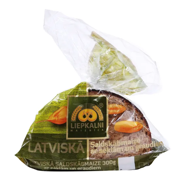 Saldskābmaize  "Latviskā"", ar sēklām un graudiem, griezta, 300g