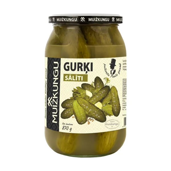 Gurķi sālīti 870g (500g), Muižkungu