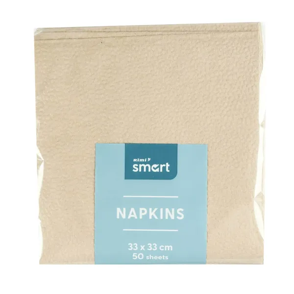 Salvetes Rimi Smart 33x33cm 50pcs gaiši brūnas