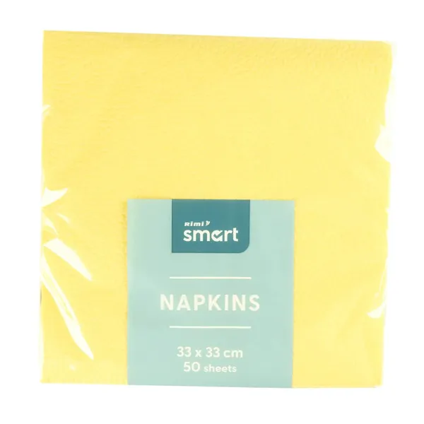 Salvetes Rimi Smart 33x33cm 50pcs gaiši dzeltenas