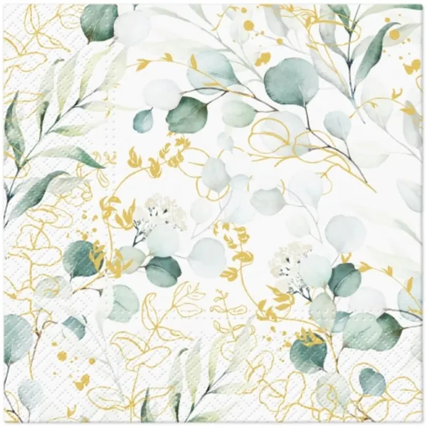 Salvetes PAW Golden Eucalyptus 33x33cm SS25