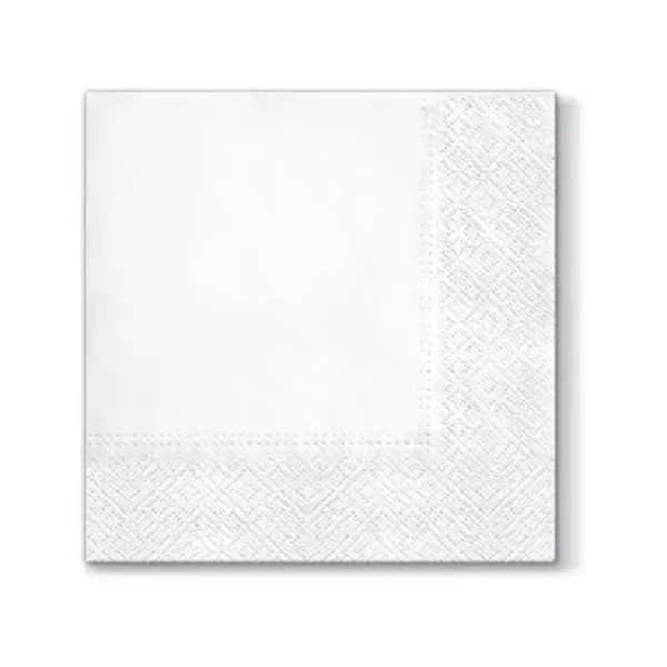 Salvetes Paw Unicolor 33x33cm, 3-kārtu, 20gab, baltas