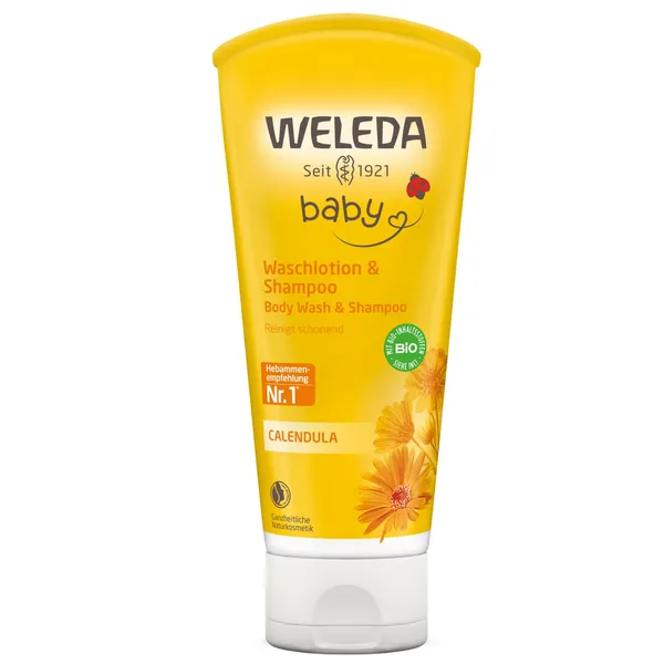 Kliņģerīšu šampūns un mazgāšanās līdzeklis Weleda Baby 200 ml