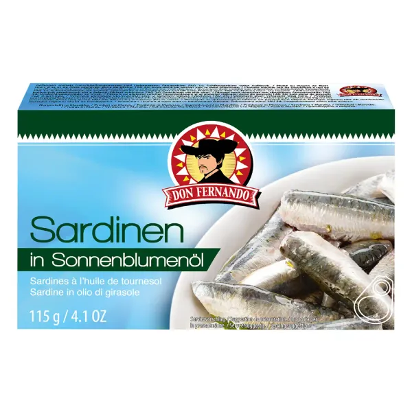 Sardīnes Don Fernando saulespuķu eļļā 115g/81g