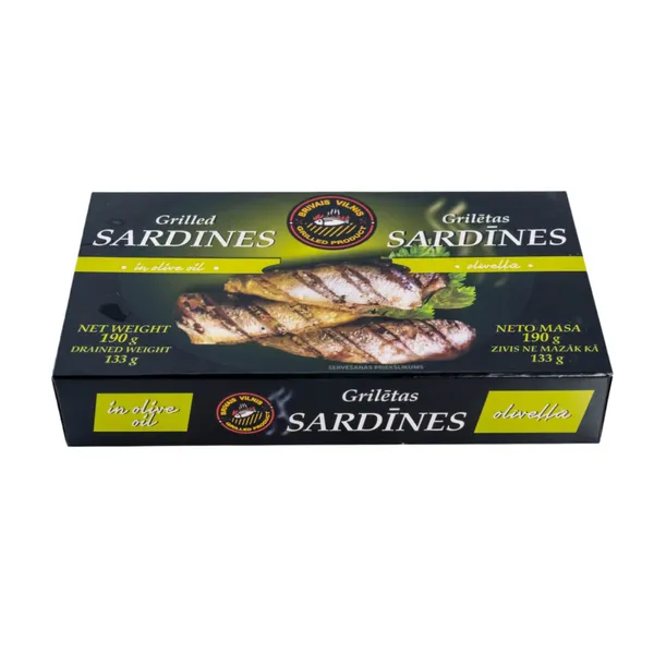 Sardīnes grilētas olīveļļā 190g/133g