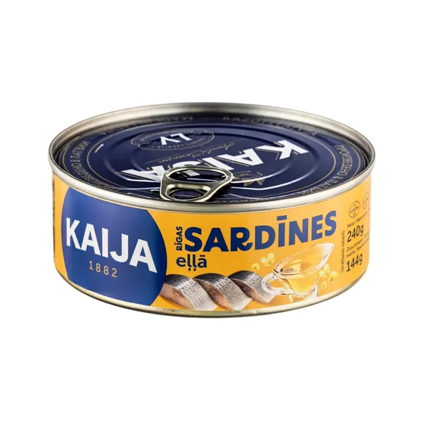 Atlantijas sardīnes eļļā 240g (144g), Kaija