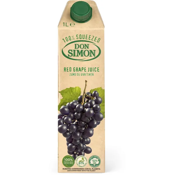 Sarkano vīnogu sula Don Simon 100% 1l