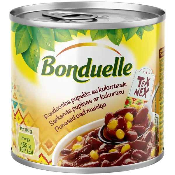 Sarkanās pupiņas ar kukurūzu Bonduelle mērcē 430g