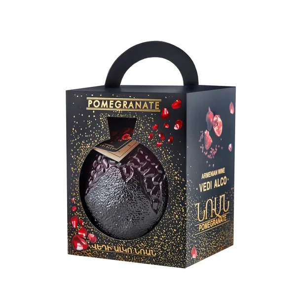 Sarkans pussalds vīns Vedi Alco granātābolu 12% 0,75l