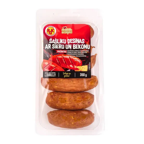Šašliku desiņas RGK ar sieru un bekonu pusžāvētās 350g