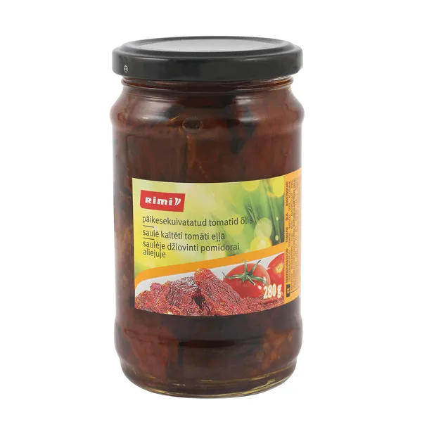 Saulē kaltēti tomāti eļļā Rimi pusītes 280g/180g