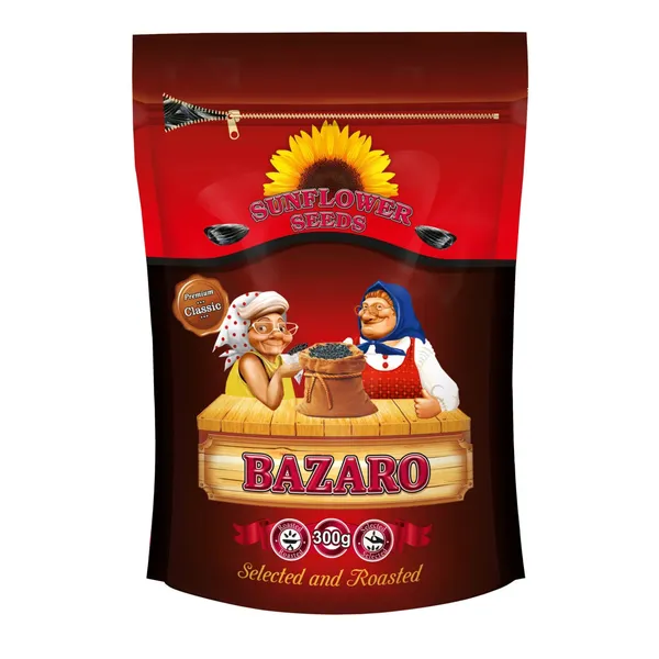 Melnās grauzdētās saulespuķu sēklas BAZARO 300g