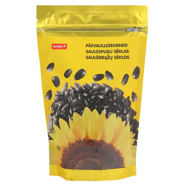 Saulespuķu sēklas Rimi melnās, grauzdētas, nelobītas 300g
