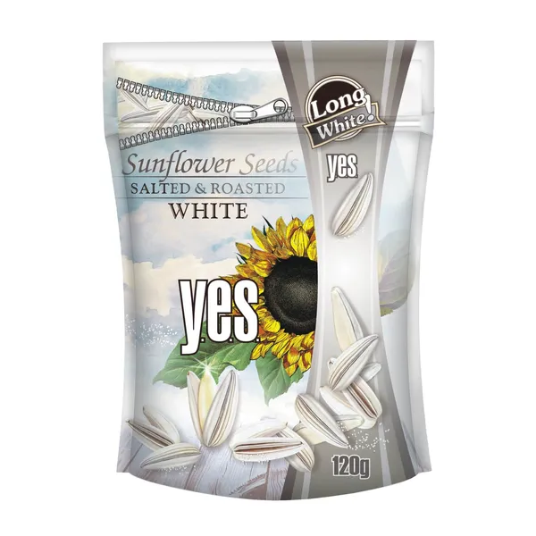 Saulespuķu sēklas Yes baltās ar sāli 120g