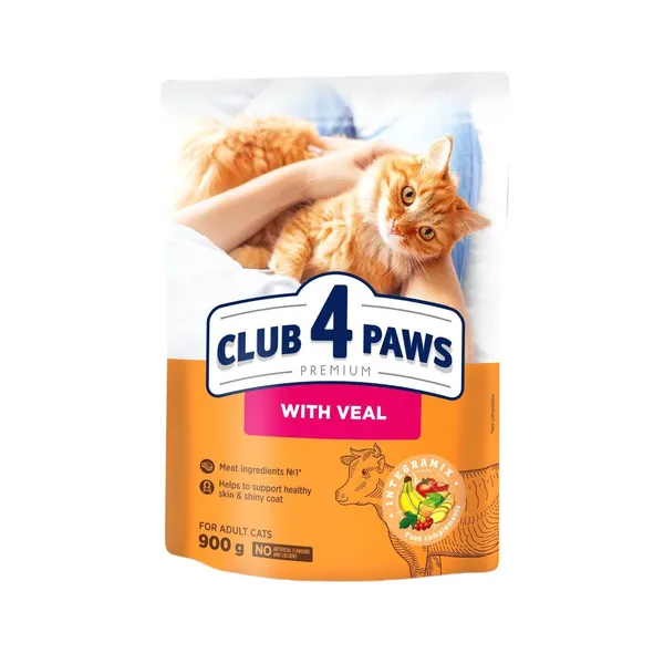 Sausā barība kaķiem C4P Premium ar teļa gaļu 900g