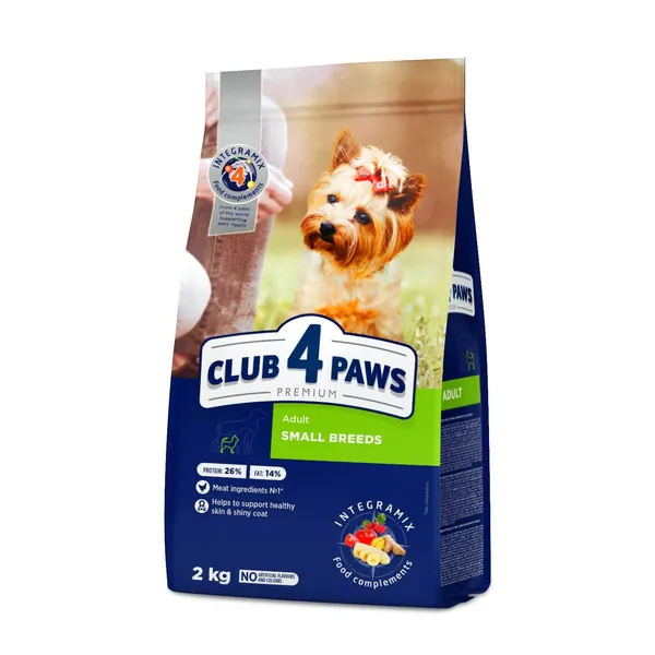Sausā barība mazo šķirņu pieaugušiem suņiem Club 4 Paws Premium 2kg