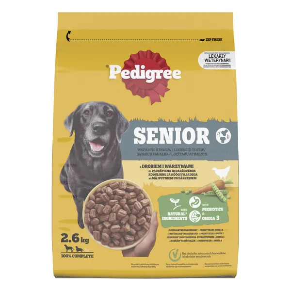 Sausā barība suņiem Pedigree Senior ar dārzeņiem 2,6kg