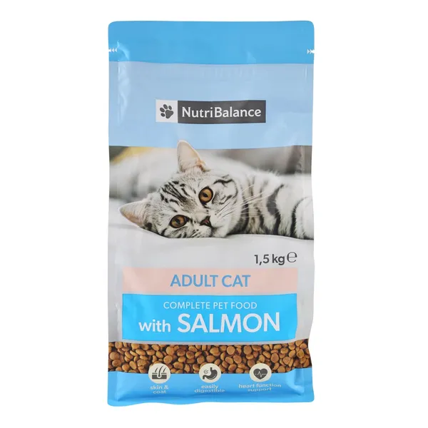 Sausā kaķu barība Nutribalance ar lasi, pieaugušiem 1,5kg