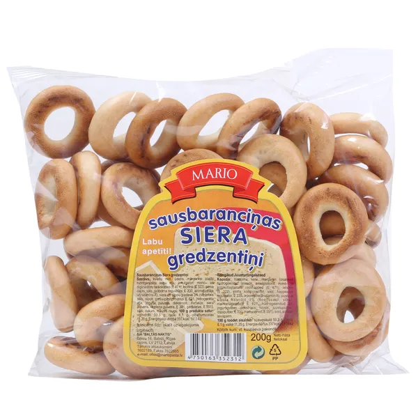 Sausbaranciņas Mario siera gredzentiņi 200g