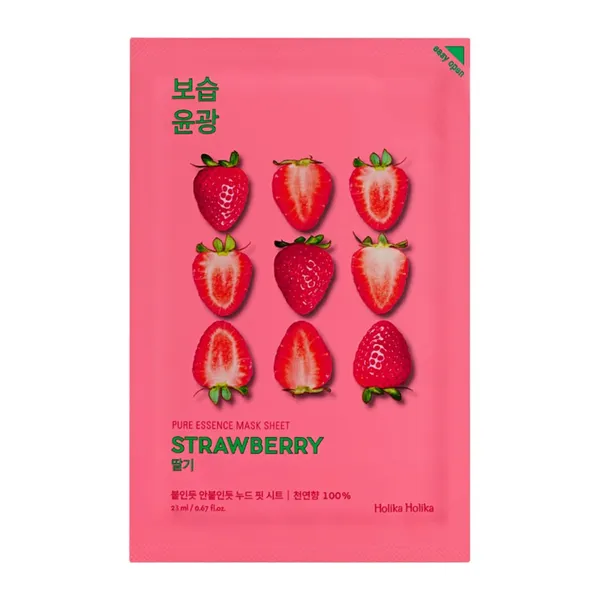 Sejas maska Holika Holika Pure Essence Strawberry auduma 23ml