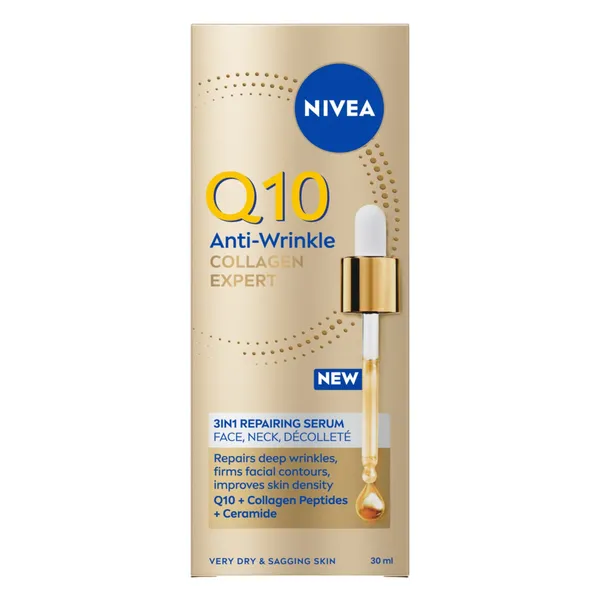 Serums Nivea Q10 Collagen Expert atjaunojošs, sejai, kaklam un dekoltē 30ml