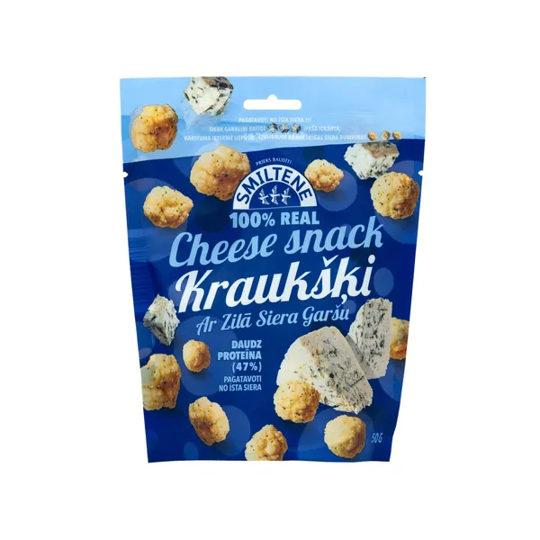 Siera kraukšķi Smiltene ar zilā siera garšu 50g